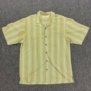 Tommy Bahama Green and Yellow Striped Button-Down Shirt